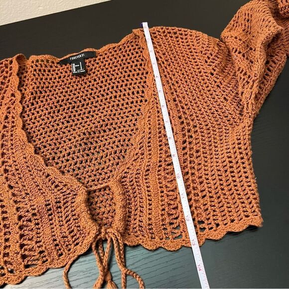 ✨ Forever 21 Brown Knit Shrug Sweater Small - Picture 9 of 9